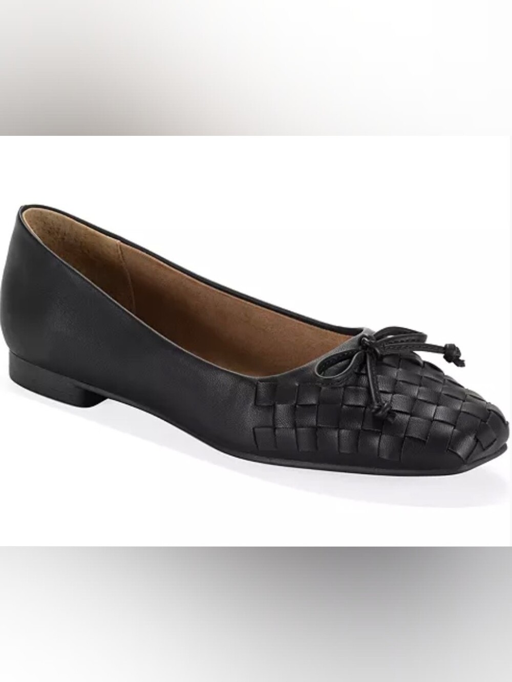Style & Co. Black Woven Ballet Flat with Bow